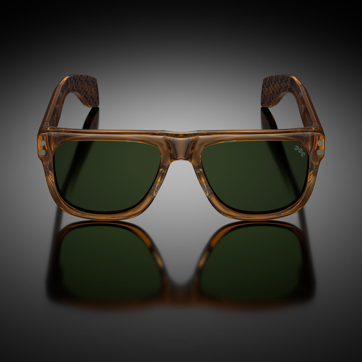 Model VIII eyewear in Beer Bottle Brown, front view