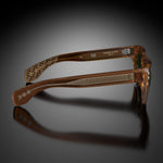 Model VIII eyewear in Beer Bottle Brown, side view
