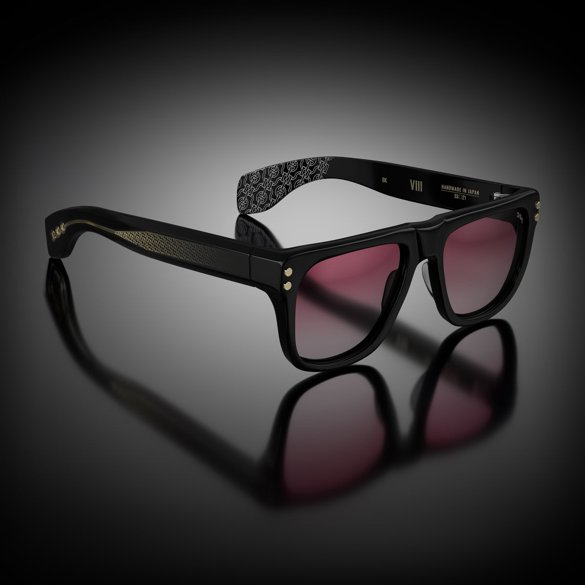 Model VIII eyewear in Black (Dirty Rose) by HOORSENBUHS®