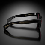 Model VIII eyewear in Black (Dirty Rose), side view