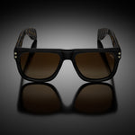 Model VIII eyewear in Black and Tokyo Tortoise Temples, front view