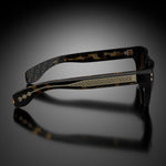 Model VIII eyewear in Black and Tokyo Tortoise Temples, side view