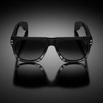 Model VIII eyewear in Black and Grey Tortoise Fade, front view