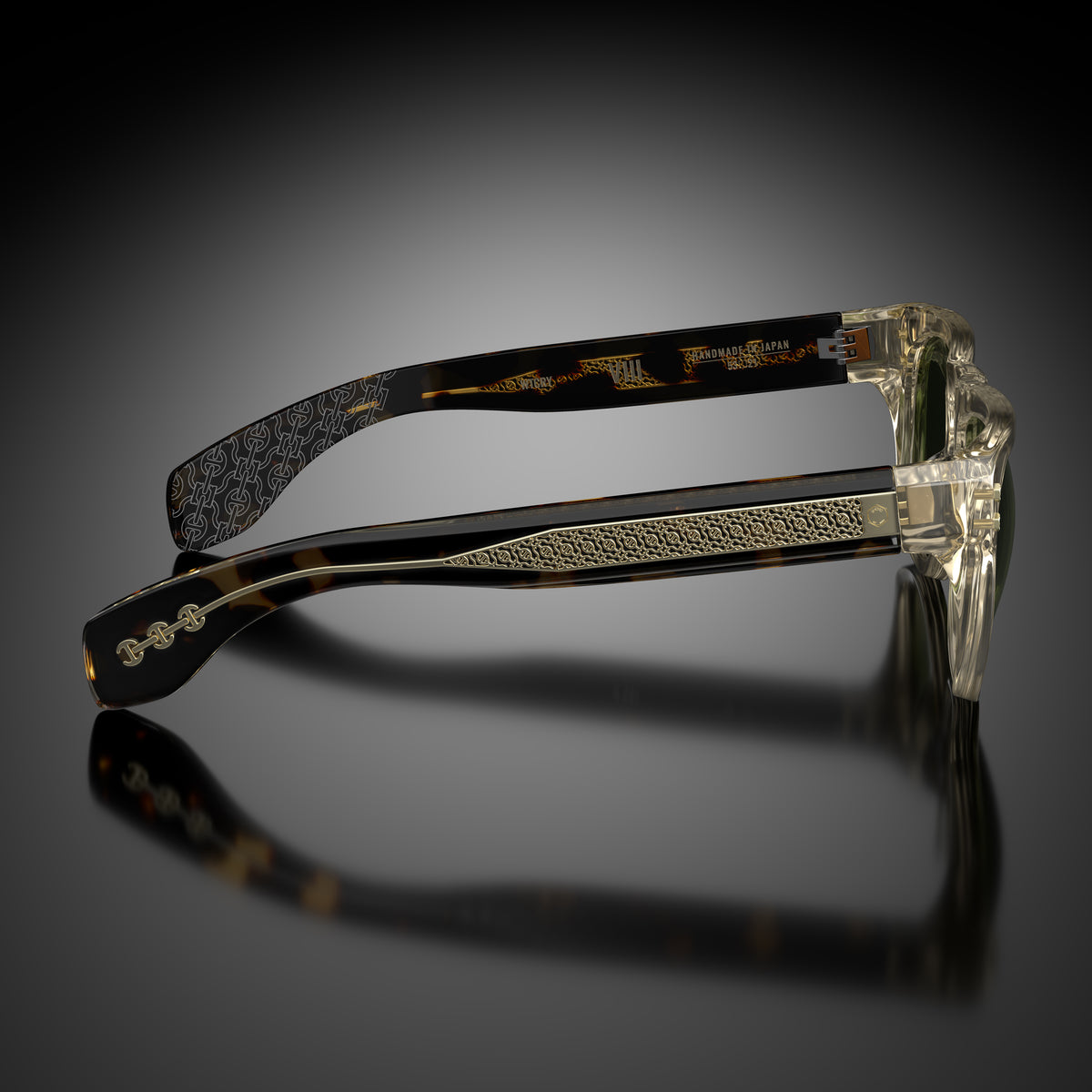 Model VIII eyewear in Wheat Crystal, side view