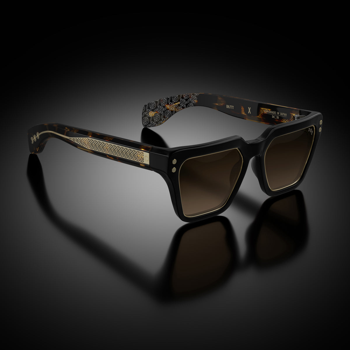 Model X eyewear in Black and Tokyo Tortoise Temples by HOORSENBUHS®
