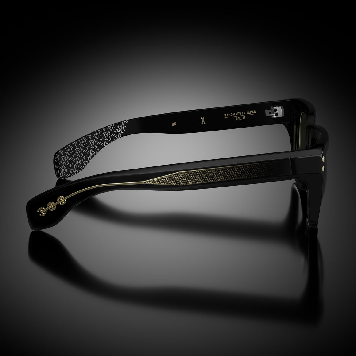 Model X eyewear in Black, side view