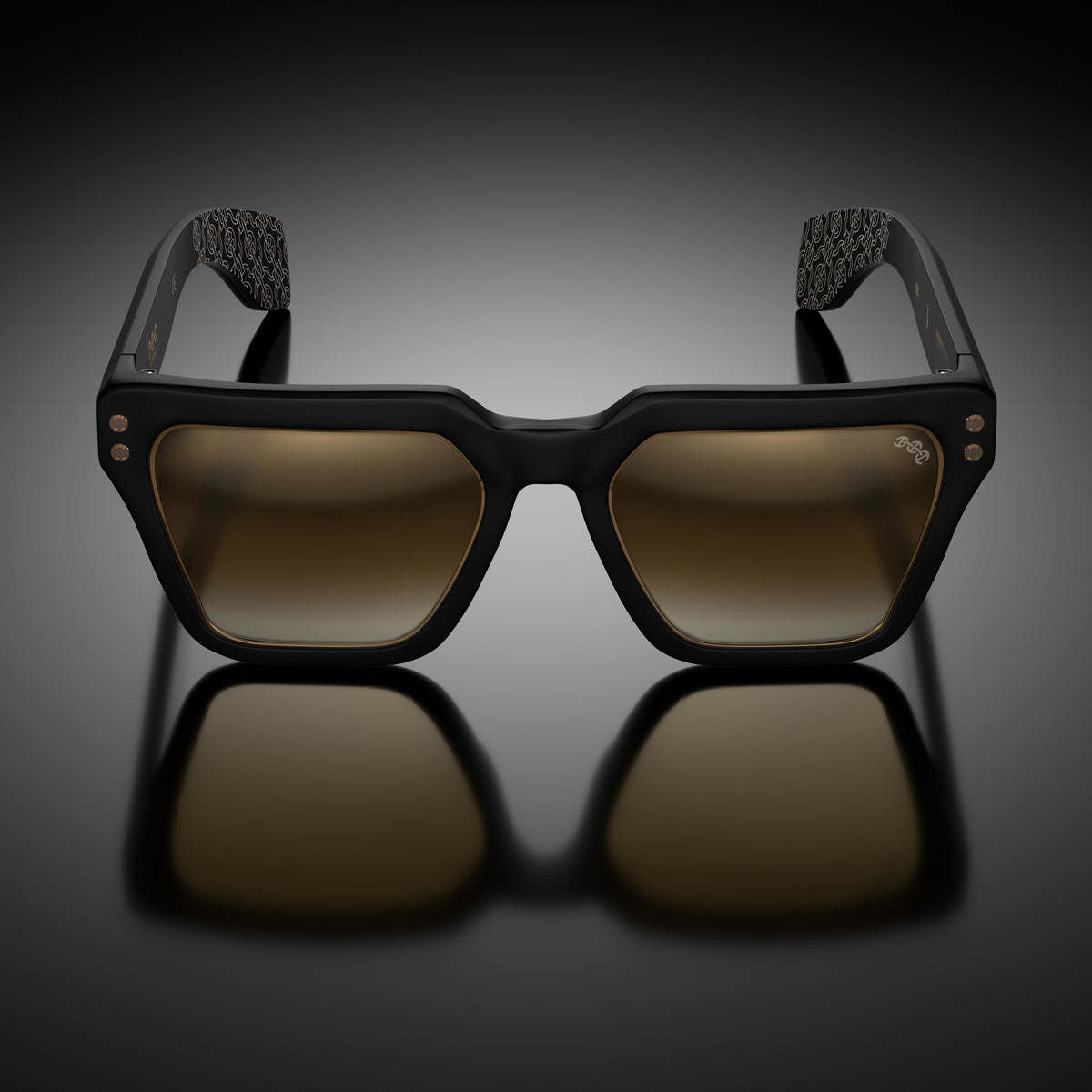 Model X eyewear in Matte Black, front view