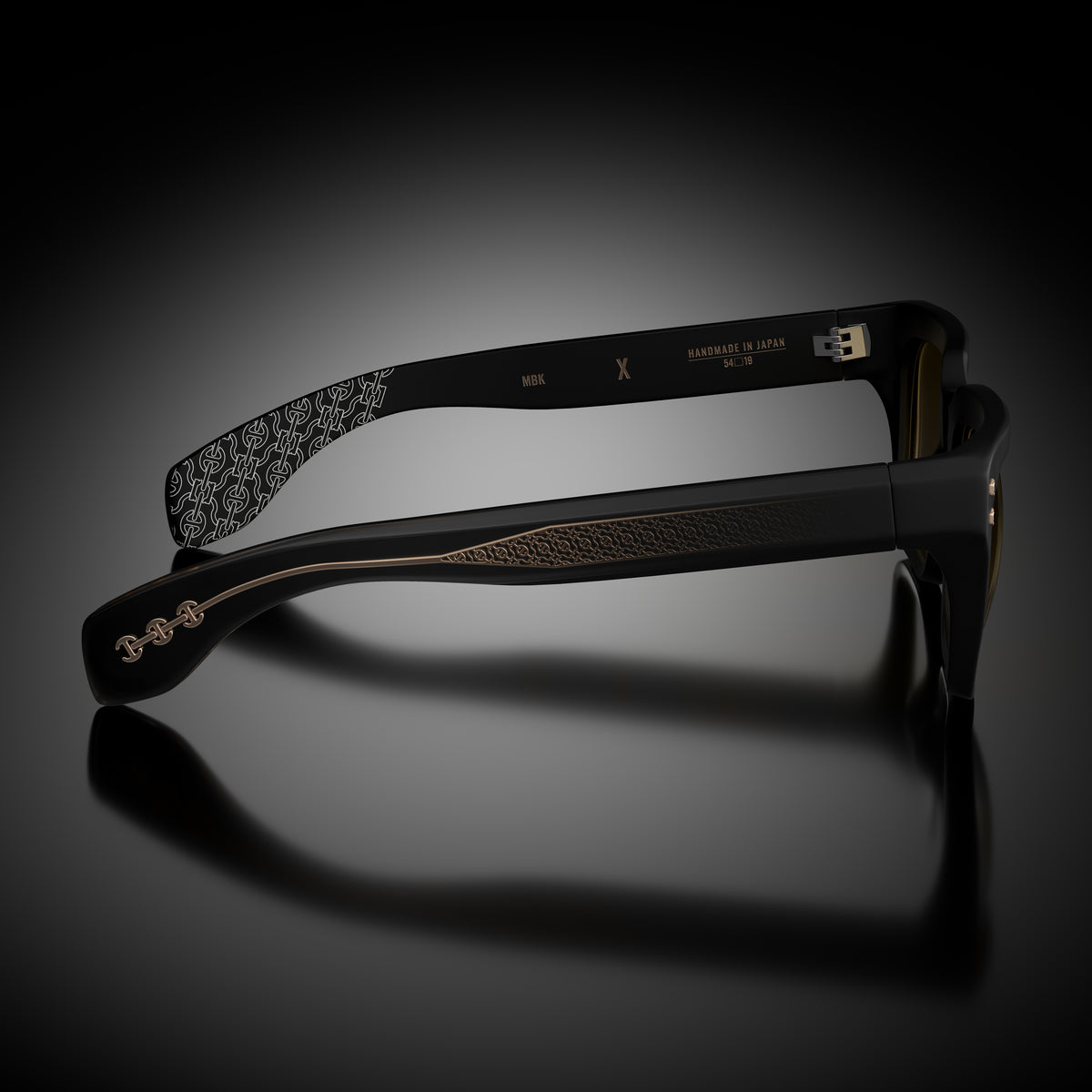 Model X eyewear in Matte Black, side view