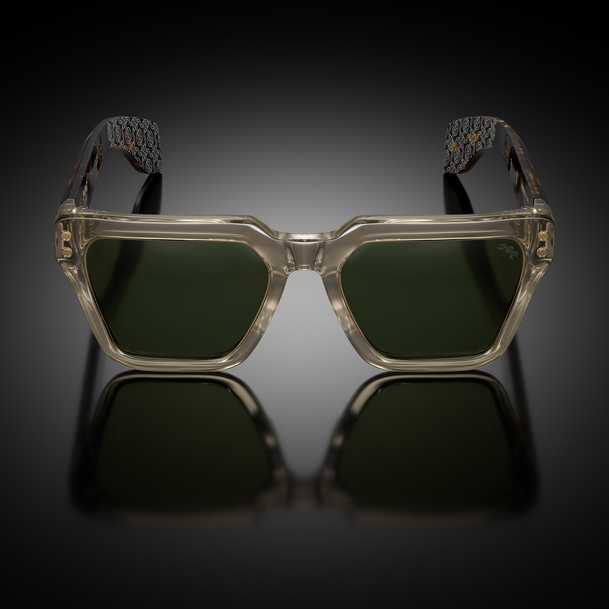 Model X eyewear in Wheat Crystal, front view