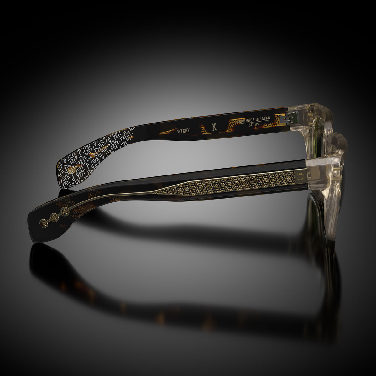 Model X eyewear in Wheat Crystal, side view